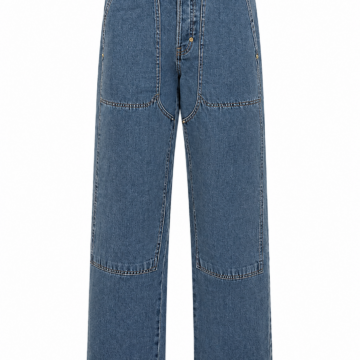 Medium Wash Blue High Rise Wide Leg Panel Jeans