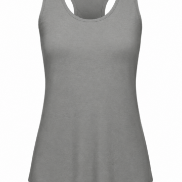 Grey Racerback Active Tank Top with Flared Hem