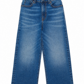 Medium-Wash Blue Wide-Leg Jeans